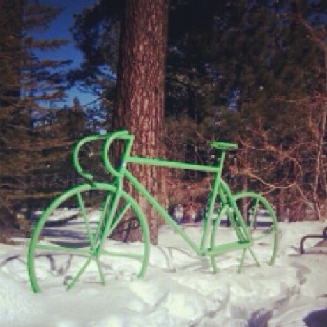 Bicycles in the snow!